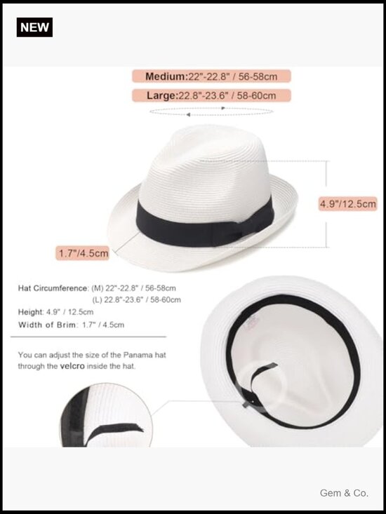 Straw Sun Hat Short Brim Panama Fedora Beach UPF 50+ Roll-up Travel Hat main image 4